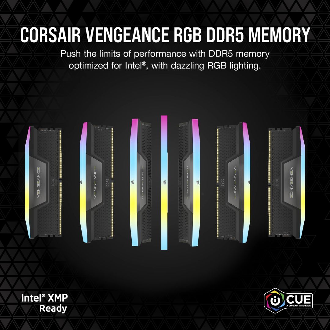 Corsair 32GB DDR5 6200MHz Kit(2x16GB) Vengeance RGB Black