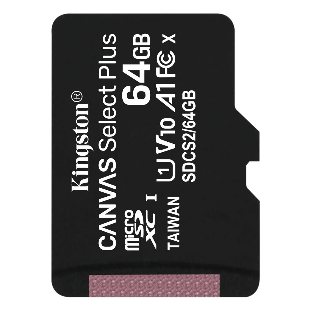 Kingston 64GB microSDXC Canvas Select Plus Class 10 100R A1 C10 Card adapter nélkül