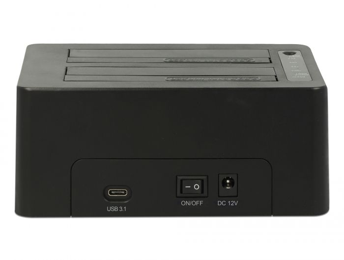 DeLock USB Type-C 3.1 Docking Station for 2x SATA HDD/SSD with Clone Function