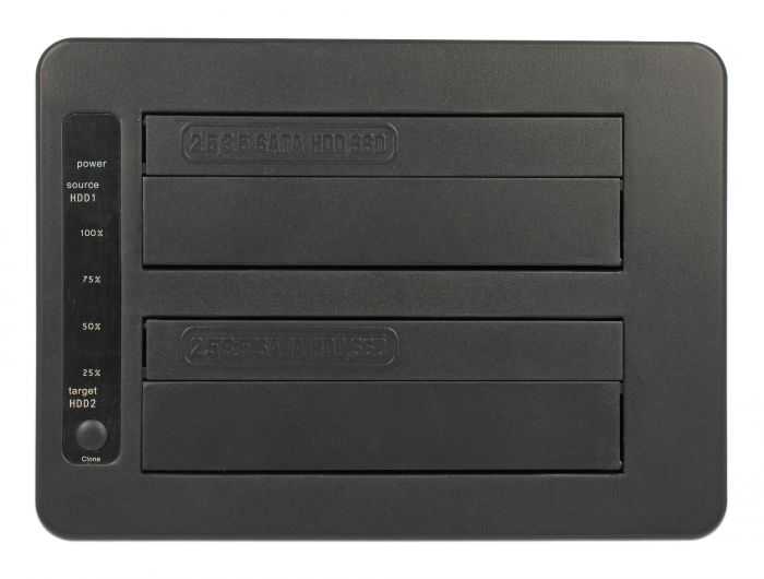 DeLock USB Type-C 3.1 Docking Station for 2x SATA HDD/SSD with Clone Function