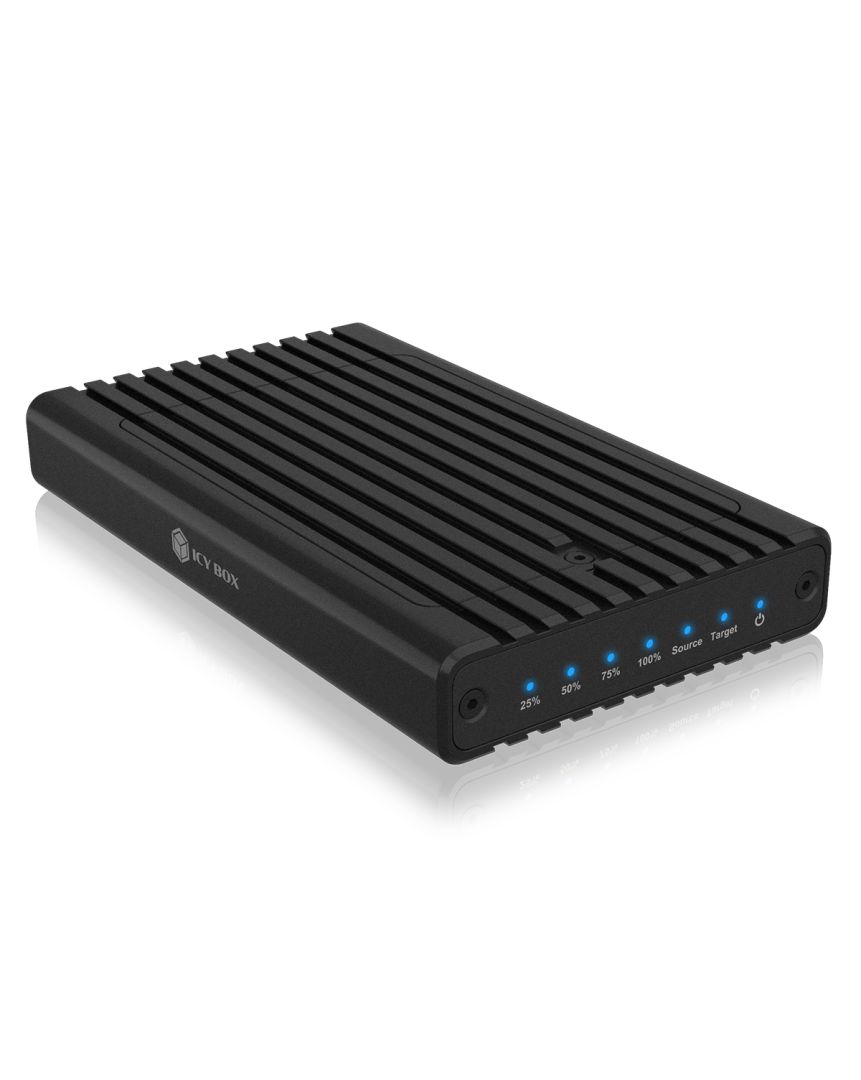 Raidsonic IcyBox IB-2817MCL-C31 Enclosure for two NVMe SSDs with clone function and Type-C or Type-A Black