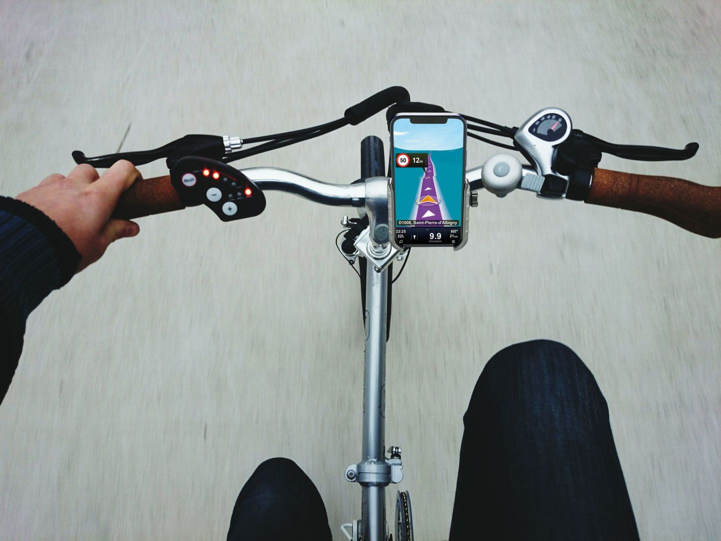 Cellularline Universal aluminum mobile phone holder Rider Steel for handlebars for motorcycle and bike, black