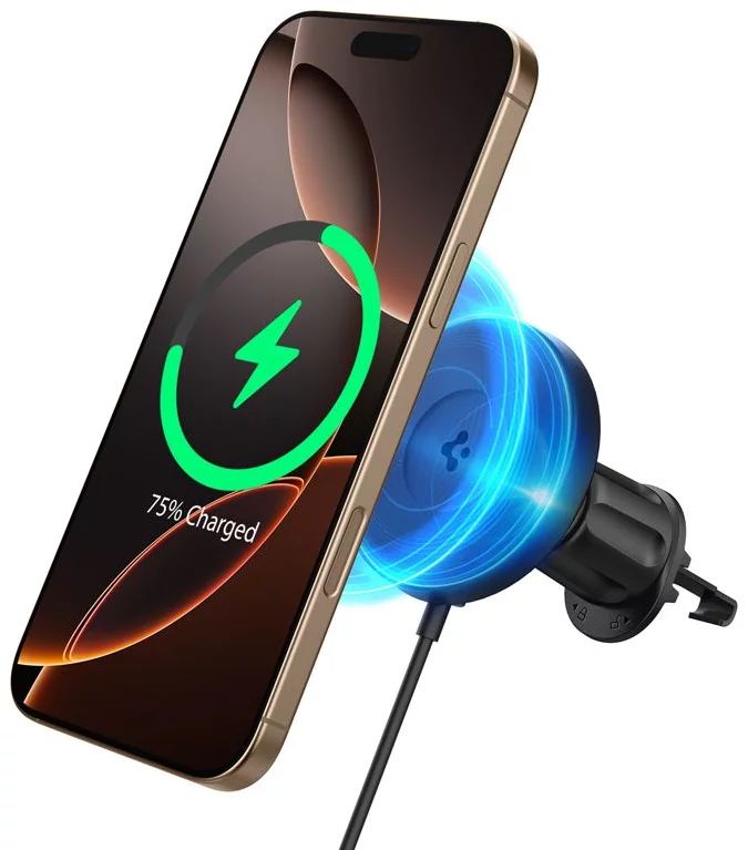 Spigen OneTap Pro 4 MagSafe Car Mount Charger Wireless/AirVent Hook Black