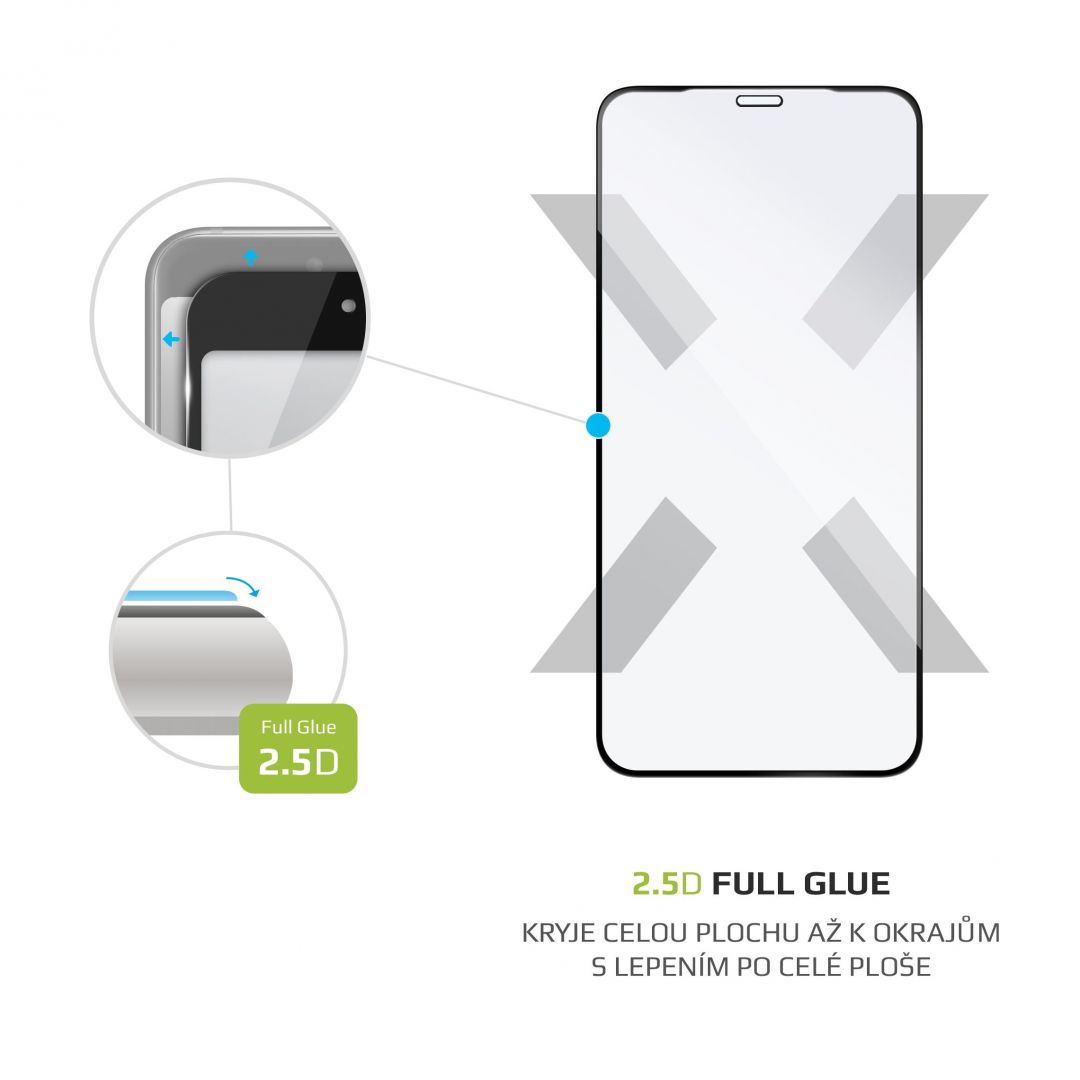 FIXED teljes kijelzős üvegfólia Apple iPhone X/XS/11 Pro, fekete