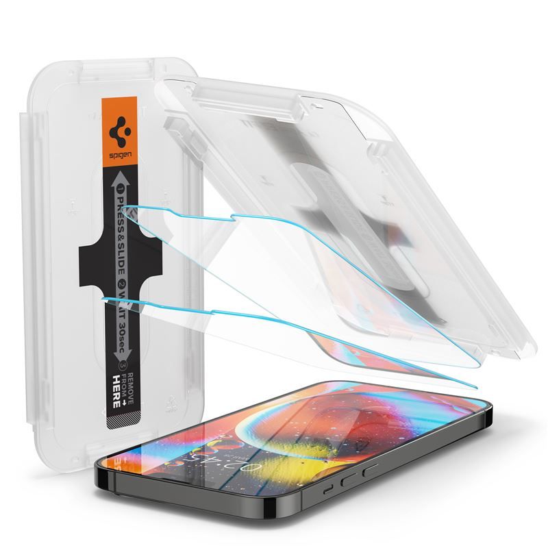 Spigen Glas tR EZ Fit for iPhone 14/iPhone 13 Pro/iPhone 13 2 Pack Transparent