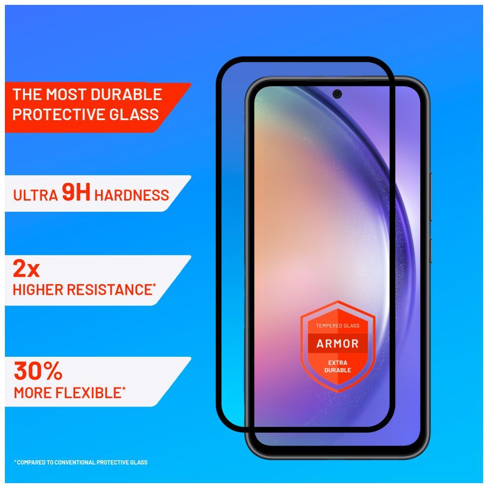 FIXED teljes képernyőt védő 2,5D edzett üveg aplikátorral Samsung Galaxy A54 5G készülékhez, fekete