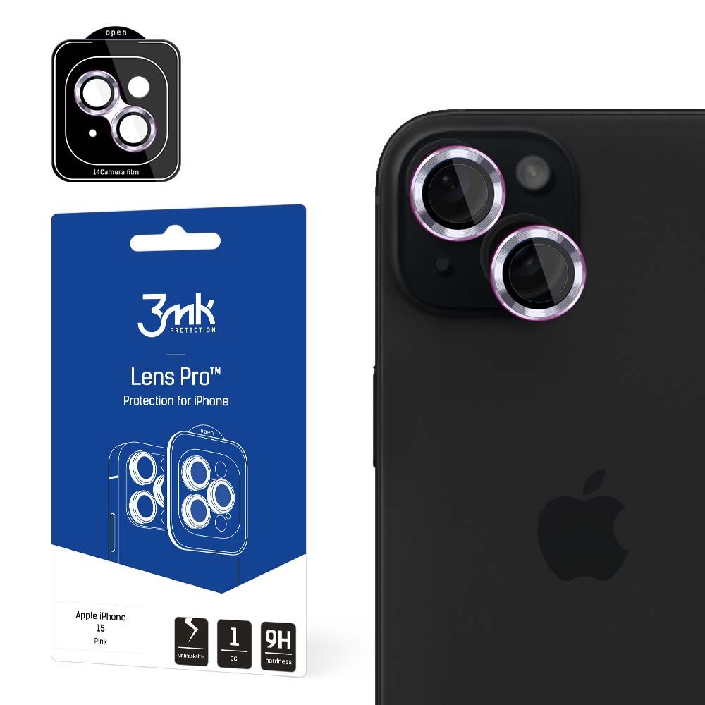 3mk Kameralencse védőfólia Pro Rózsaszín Apple iPhone 15
