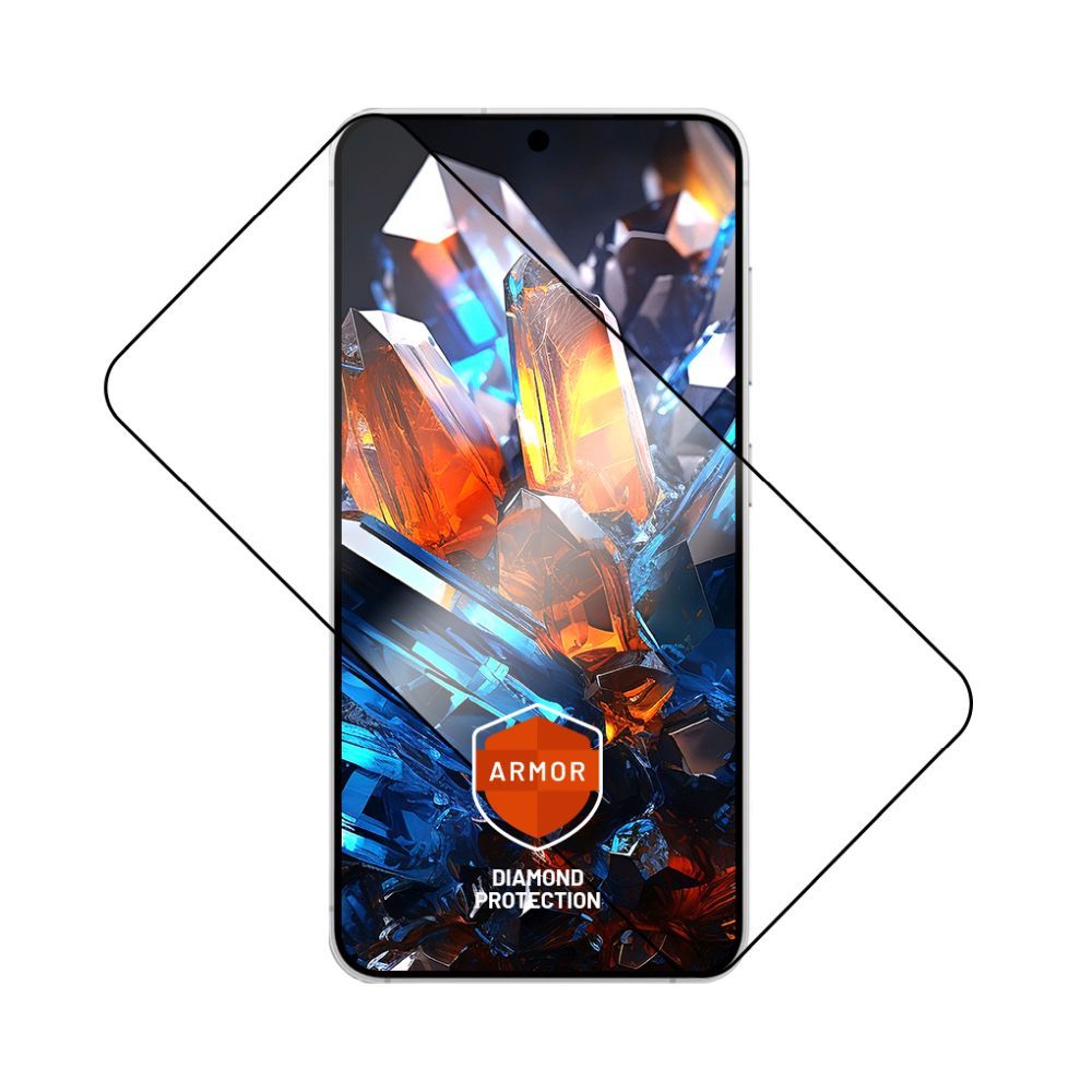 FIXED Ultra strapabíró edzett üvegfólia porálló applikátorral és AR réteggel Samsung Galaxy S25 készülékhez fekete