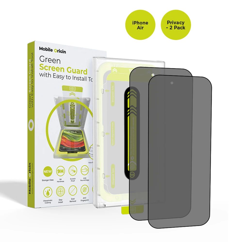 Mobile Origin Screen Guard Privacy with easy applicator for iPhone Air 2Pack