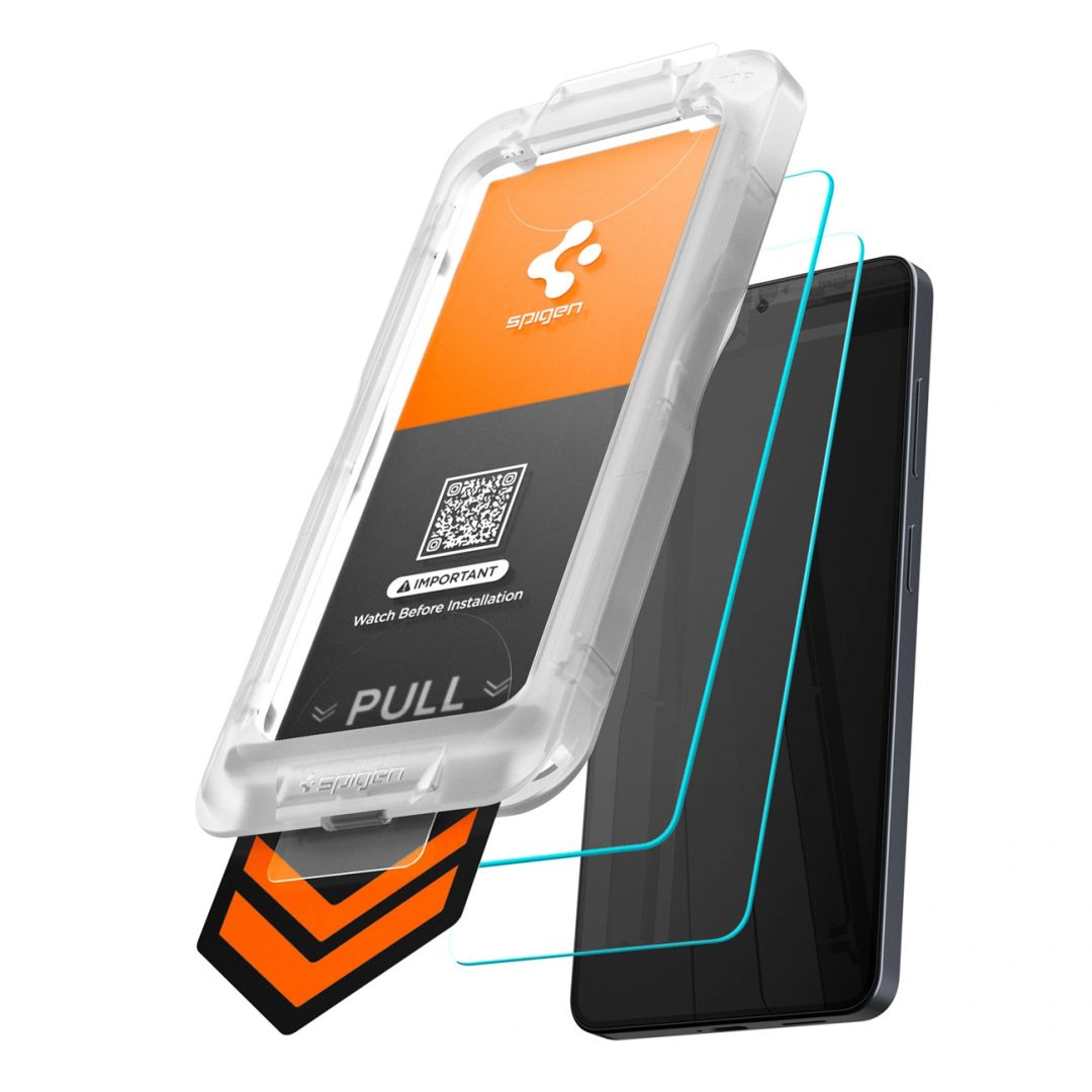 Spigen Glass tR EZ Fit Pro HD 2 Pack for Samsung Galaxy S26 Transparent