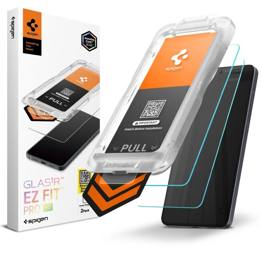 Spigen Glass tR EZ Fit Pro HD 2 Pack for Samsung Galaxy S26+ Transparent