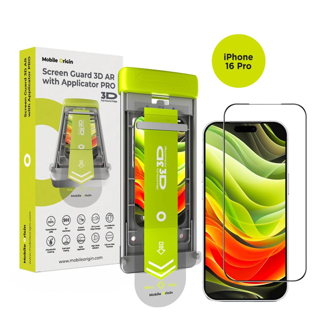 Mobile Origin Screen Guard 3D AR with Applicator Pro for iPhone 16 Pro
