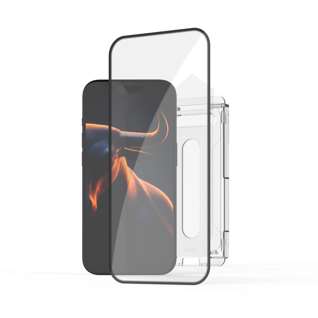 FIXED Ultra tartós edzett üveg Long-Life porálló applikátorral Apple iPhone 17e/16e/14/13Pro/13 készülékhez, fekete
