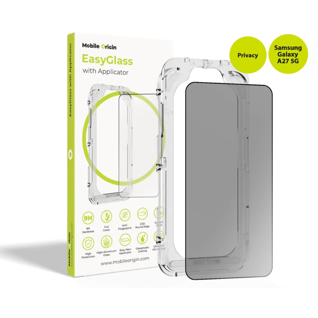 Mobile Origin EasyGlass Privacy with Applicator for Samsung Galaxy A27 5G