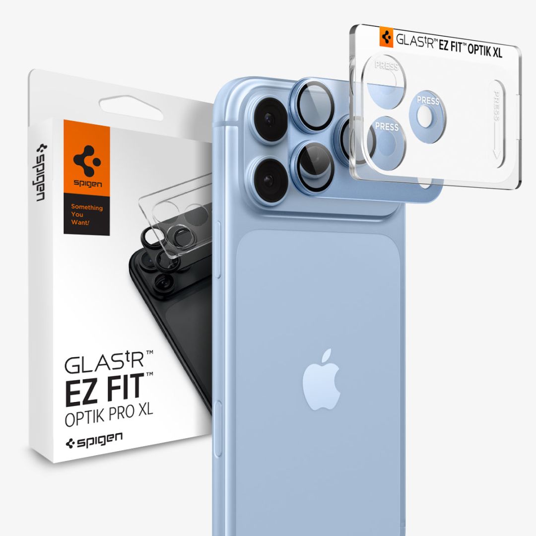 Spigen Glass tR EZ Fit Optik Pro XL for iPhone 18 Pro Max 1 Pack Light Blue