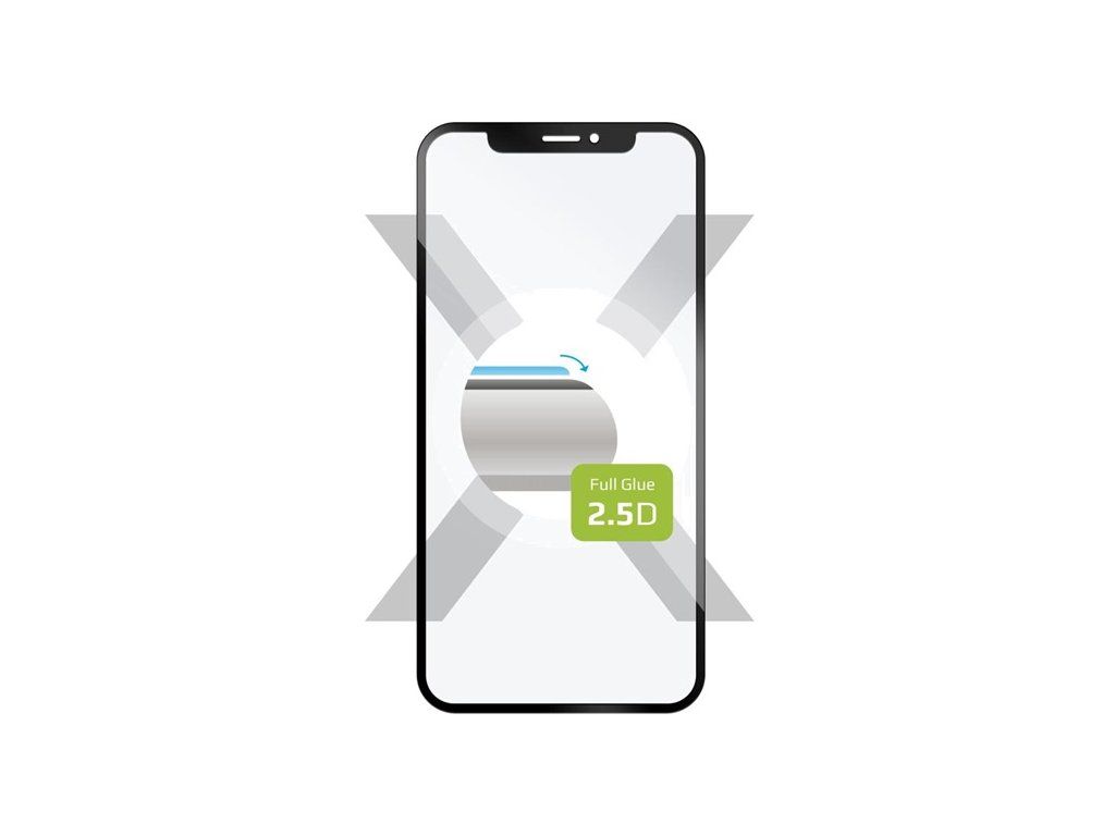 FIXED Armor teljes kijelzőt fedő 2,5D edzett üvegfólia applikátorral Apple iPhone 15, fekete