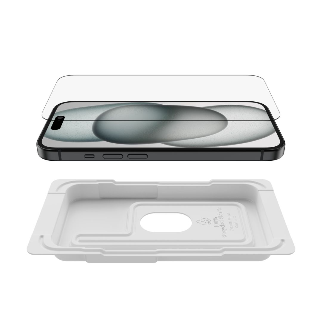 Belkin ScreenForce TemperedGlass Treated Screen Protector for iPhone 15/14 Pro