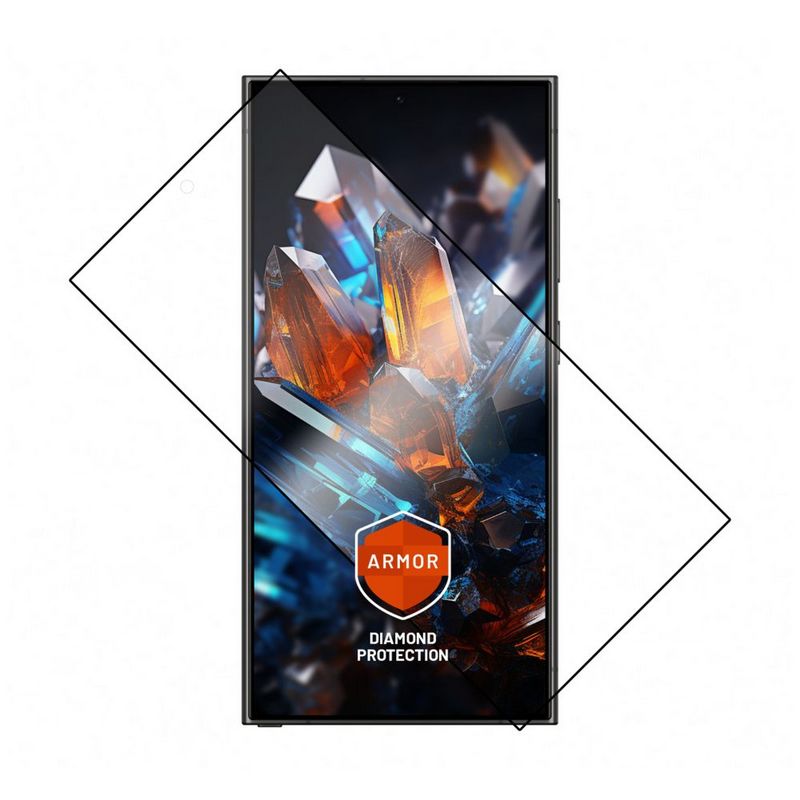 FIXED Armor teljes képernyő borítás 2,5D edzett üvegfólia, applikátorral a Samsung Galaxy S24 Ultra készülékhez, fekete, FIXGA-1258-BK