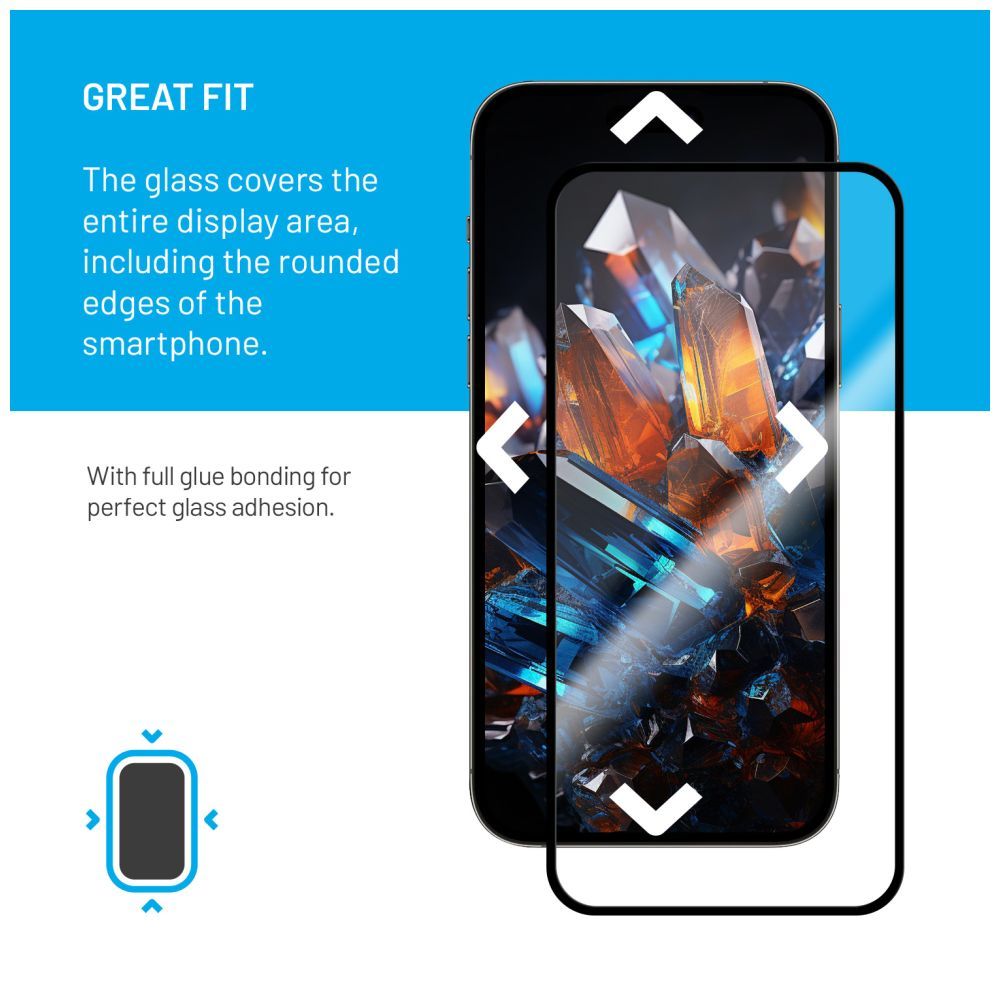 FIXED Armor teljes képernyő borítás 2,5D edzett üvegfólia, applikátorral a Samsung Galaxy S24+ készülékhez, fekete, FIXGA-1257-BK