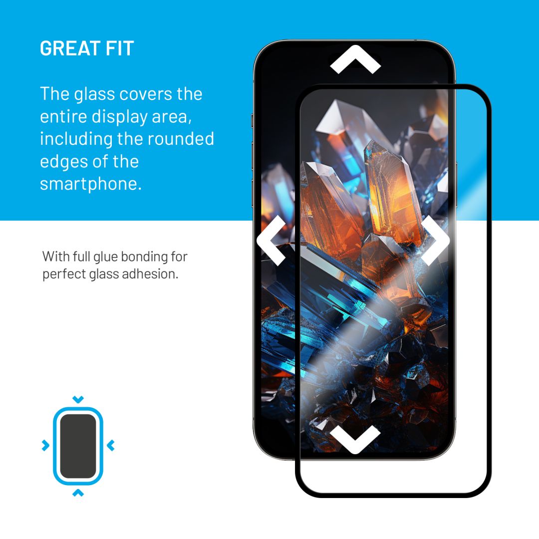 FIXED Armor teljes képernyő borítás 2,5D edzett üvegfólia, applikátorral a Samsung Galaxy S24 készülékhez, fekete, FIXGA-1256-BK
