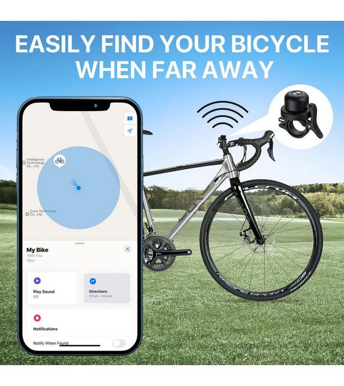 ultron Mibell Bicycle Bell incl. Apple Certified tag Black