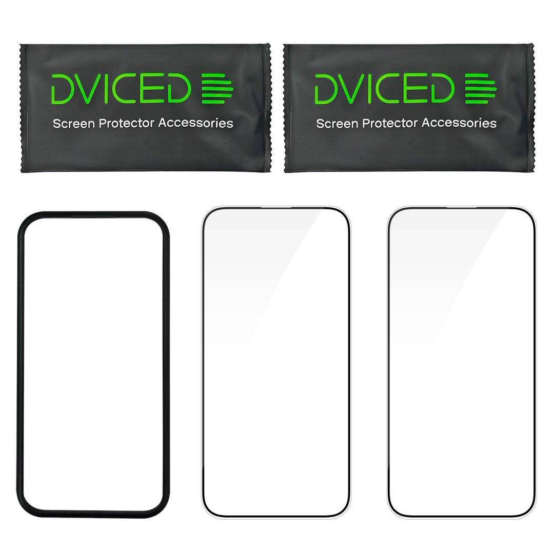 Dviced Tempered glass screen protector edge to edge for iPhone 16 with applicator Duo Pack
