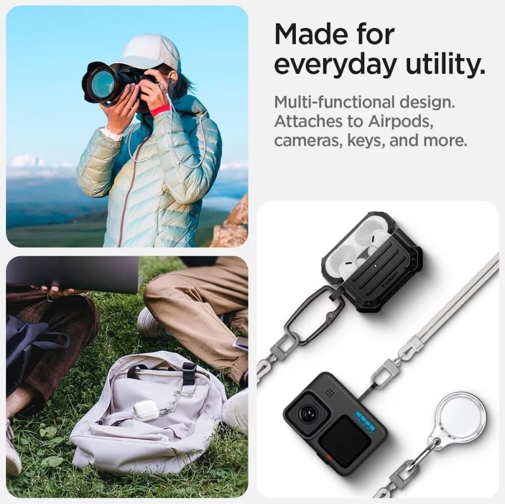 Spigen Universal Set 2 (Cross Body Strap 1P + Wrist Strap 1P + ConTag2 1P) Pearl White