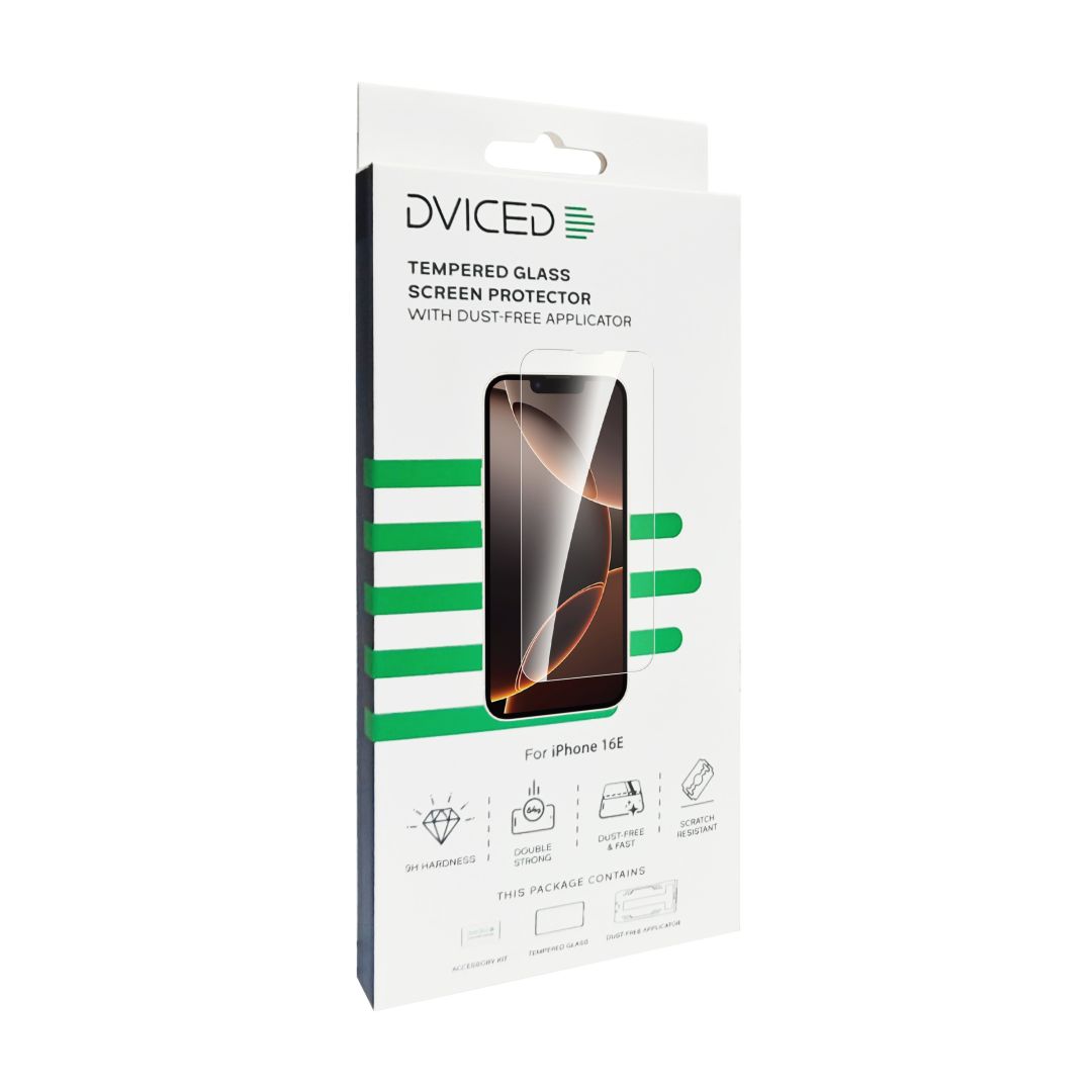 Dviced Tempered glass screen protector for iPhone 16e with dust-free applicator