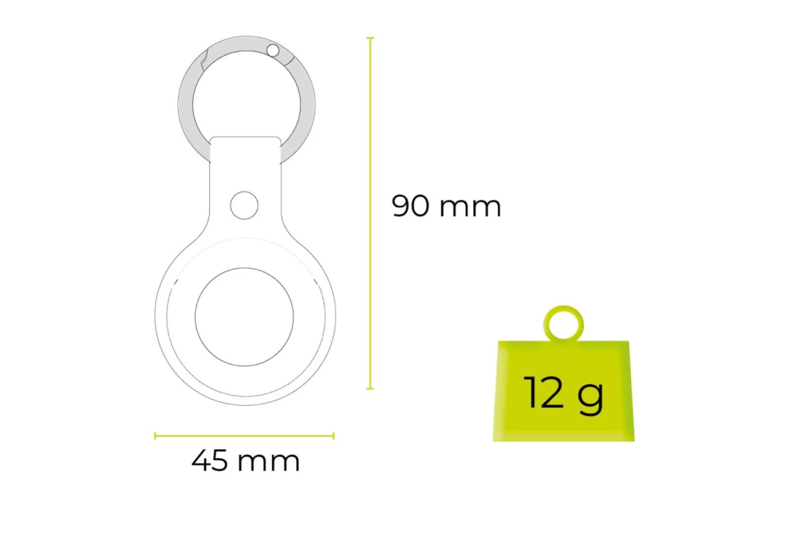 Mobile Origin AirTag Leather Keychain A6 Black