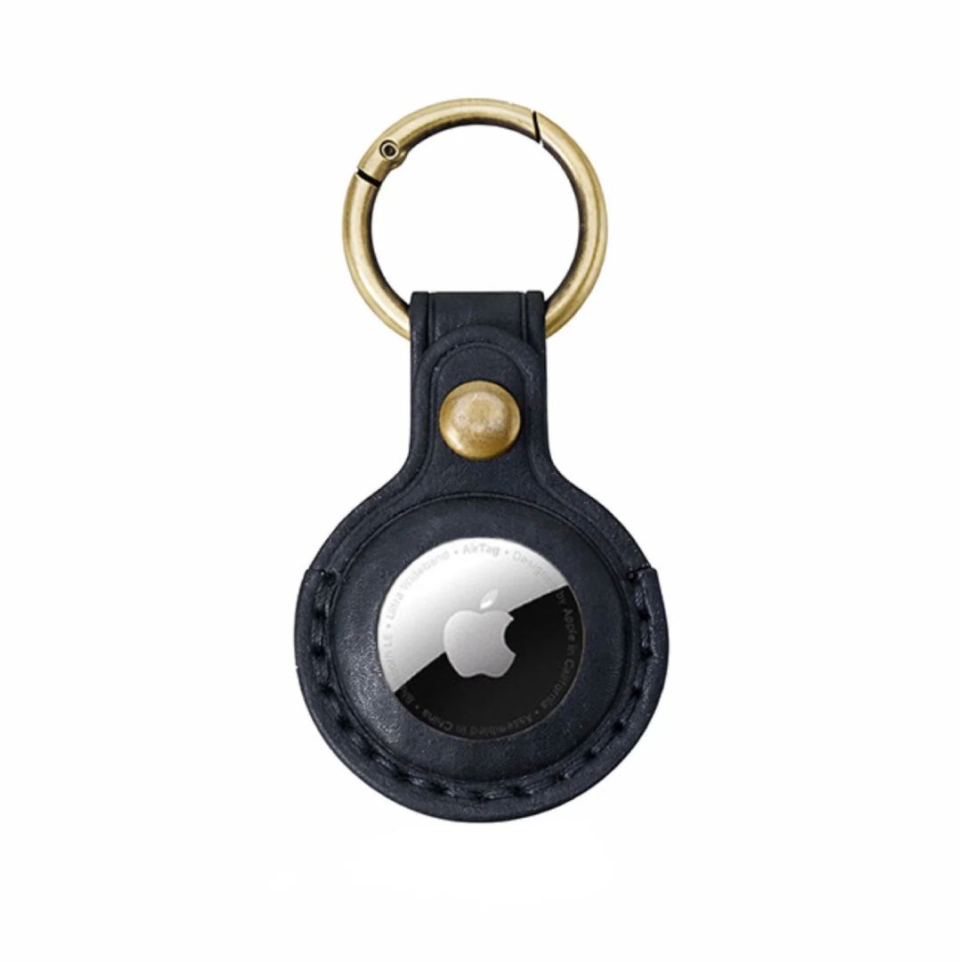 Mobile Origin AirTag Leather Keychain A6 Black