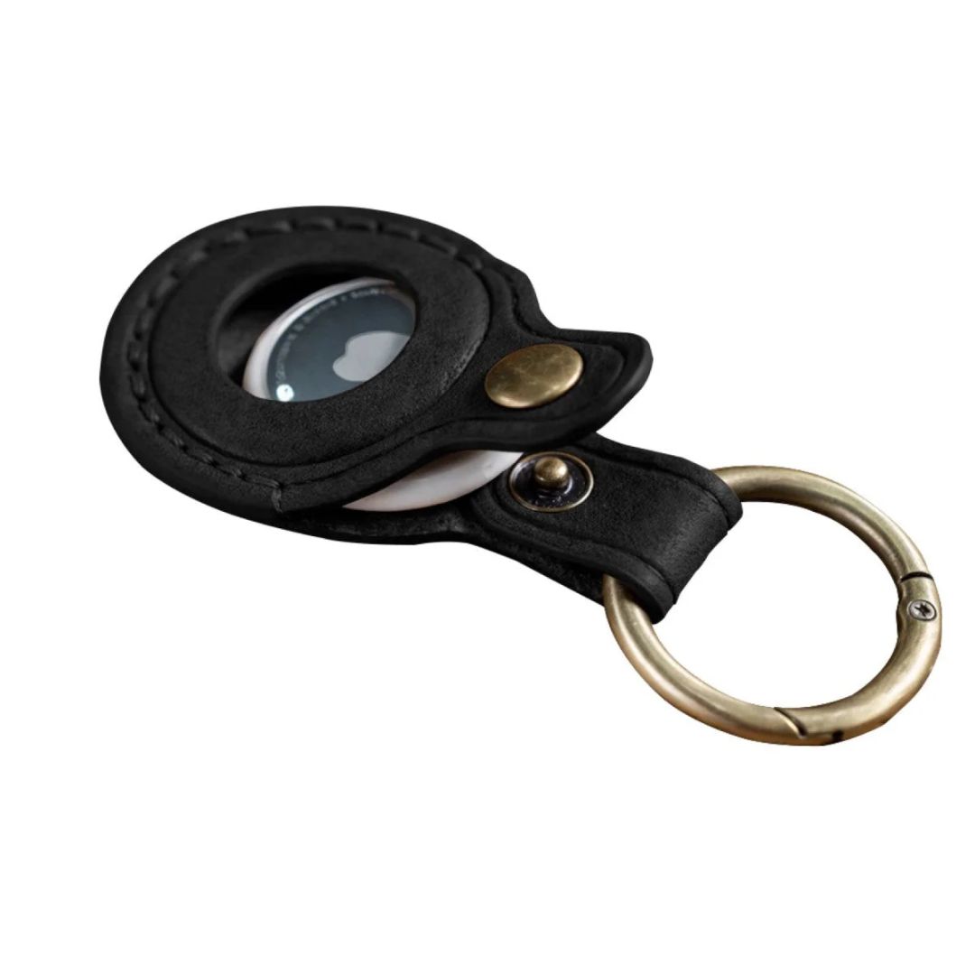 Mobile Origin AirTag Leather Keychain A6 Black