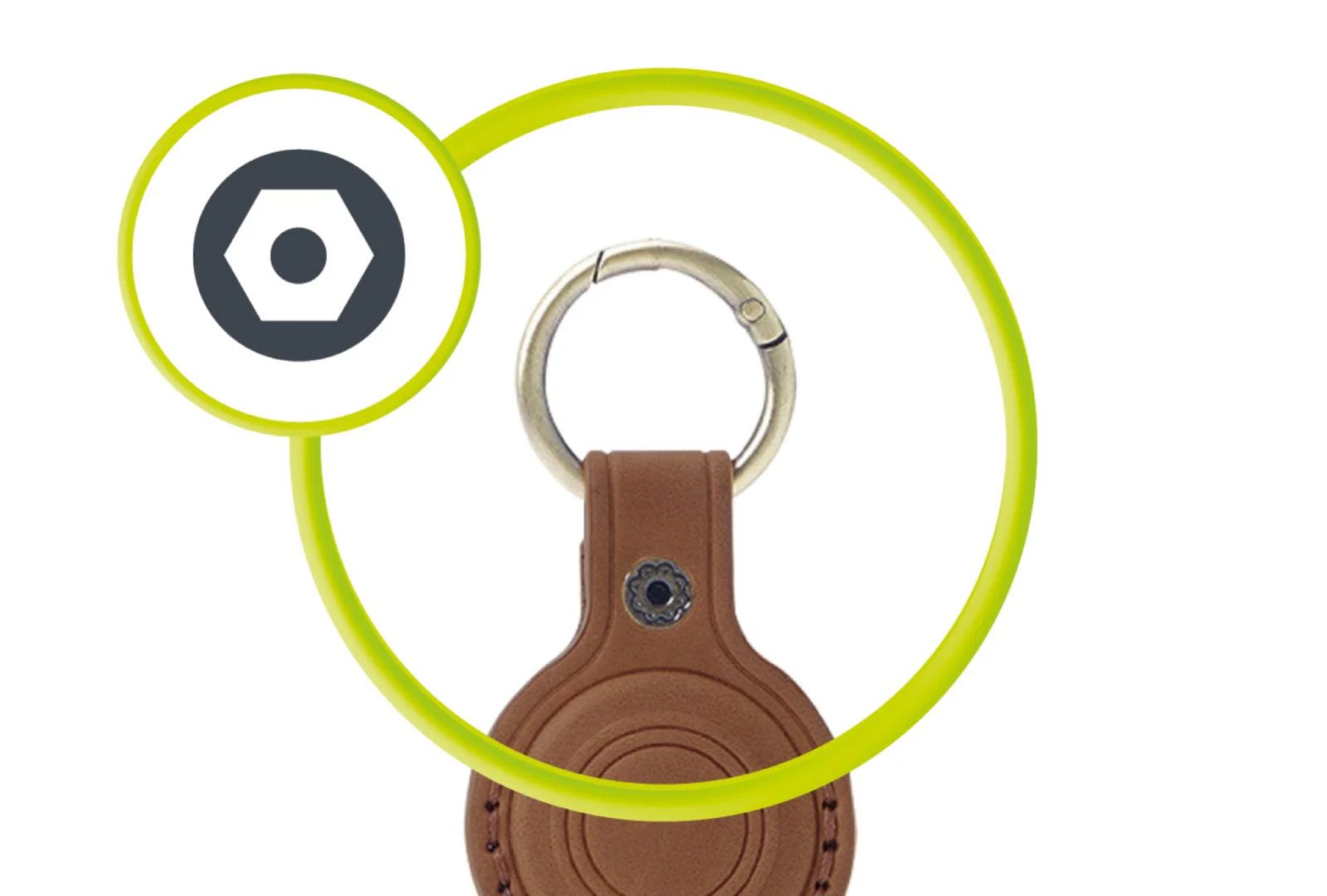 Mobile Origin AirTag Leather Keychain A6 Midnight Brown