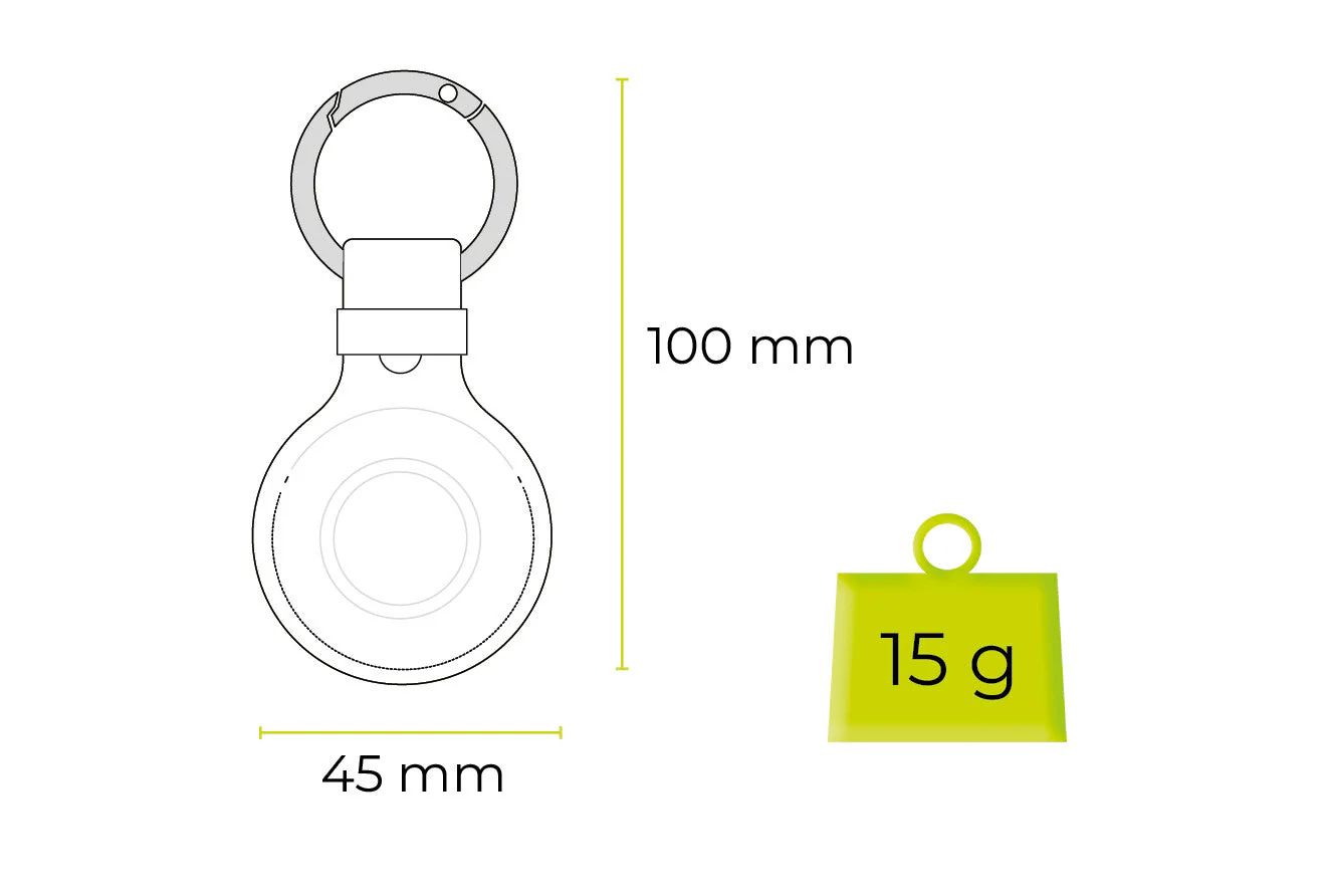 Mobile Origin AirTag Outdoor Leather Keychain A7 Black
