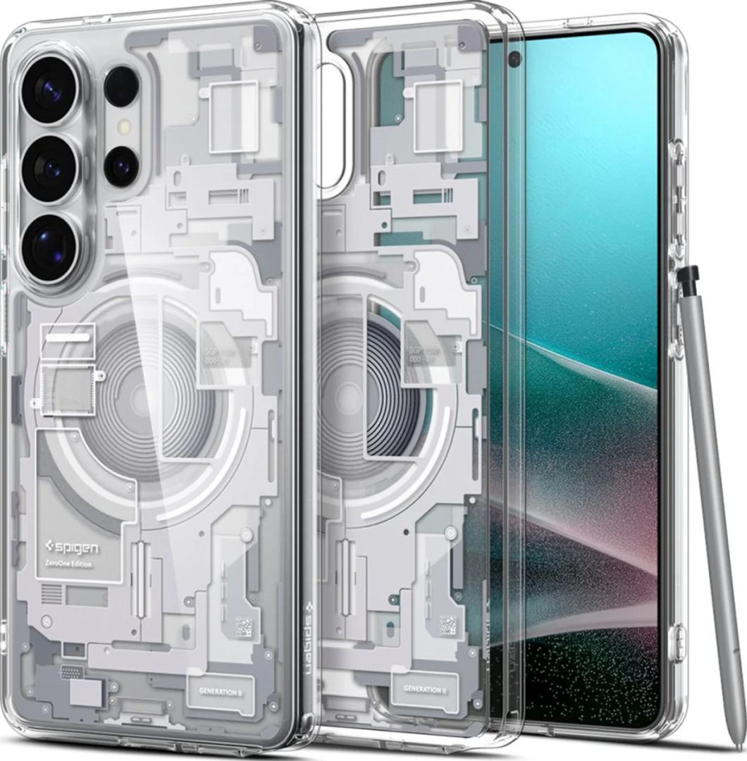 Spigen Ultra Hybrid MagSafe case for Samsung Galaxy S26 Ultra Zero One White
