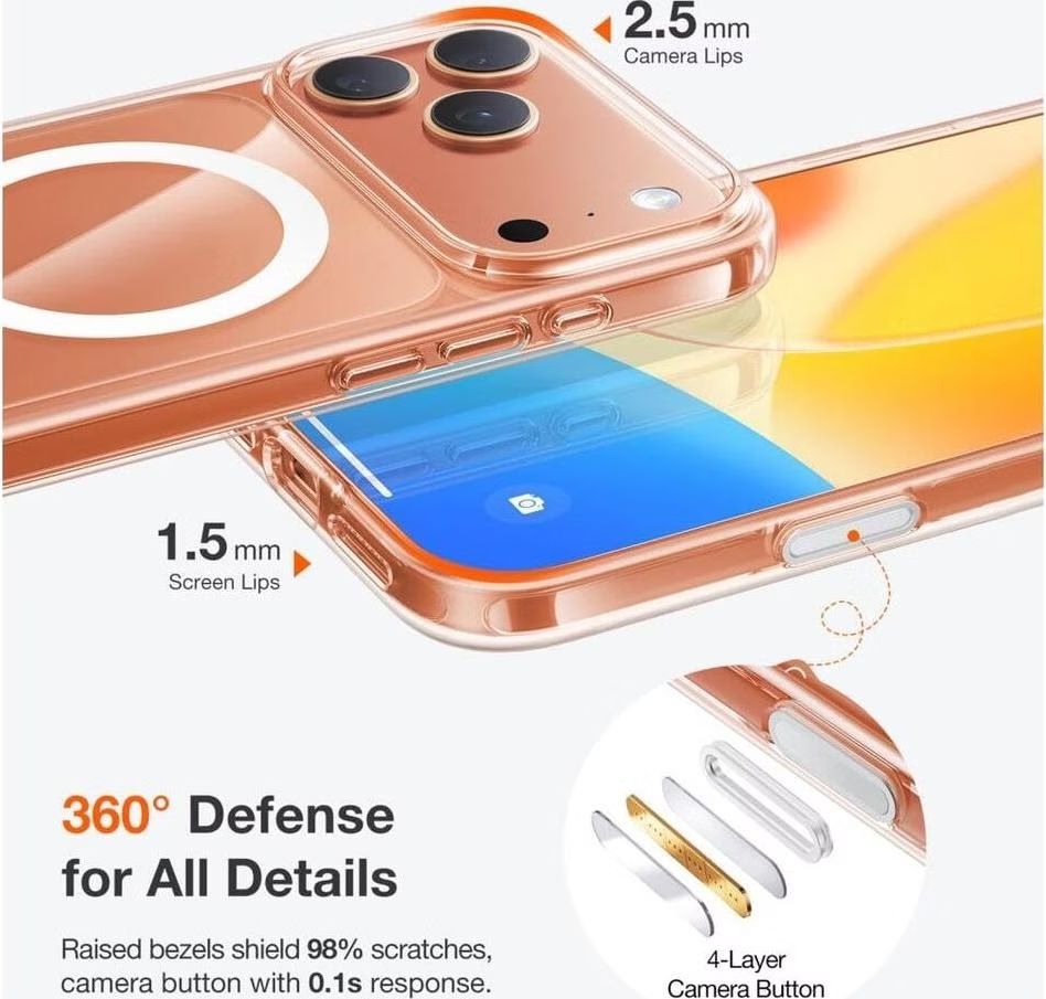 Torras Torras Guardian Magnetic case for iPhone 17 Pro Clear