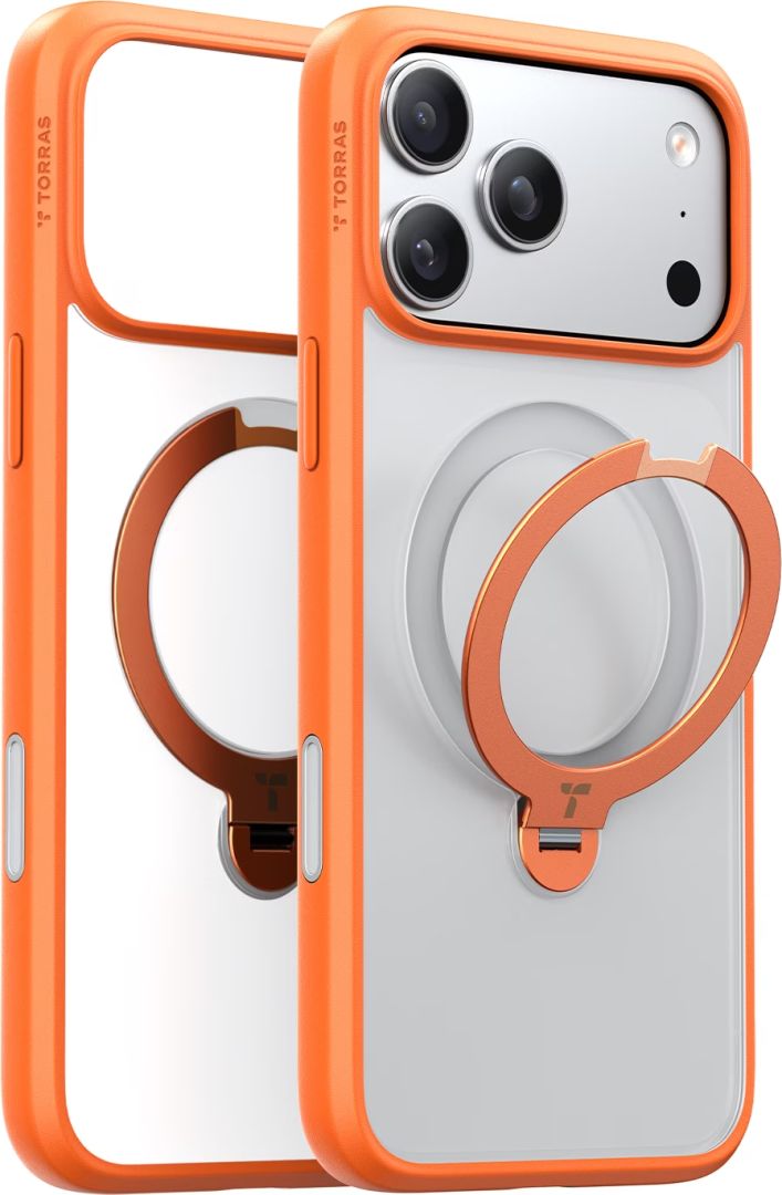 Torras Ostand Q3 Spin case for iPhone 17 Pro Energy Orange