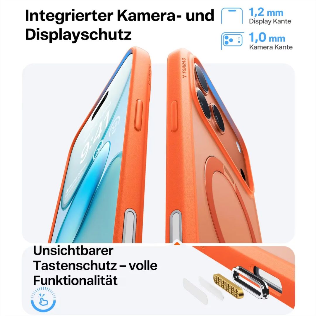 Torras Ostand Q3 Spin case for iPhone 17 Pro Energy Orange