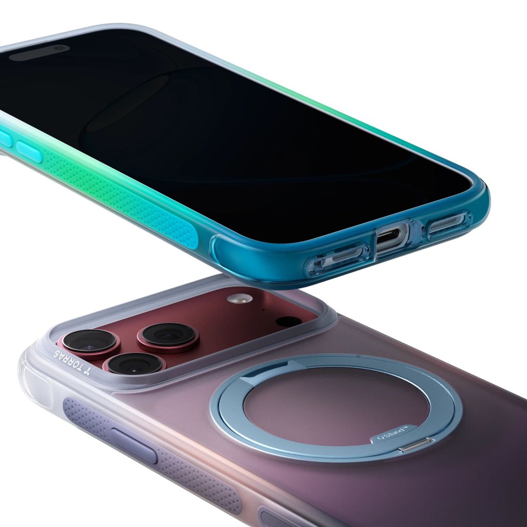 Torras Ostand Gradient Air case for iPhone 18 Pro Alaska Aurora