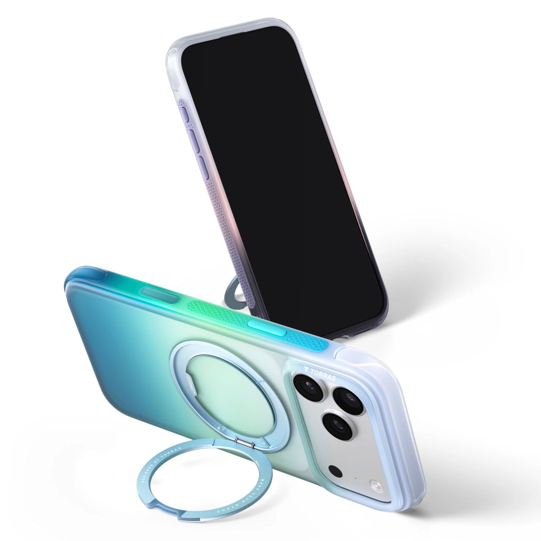Torras Ostand Gradient Air case for iPhone 18 Pro Alaska Aurora