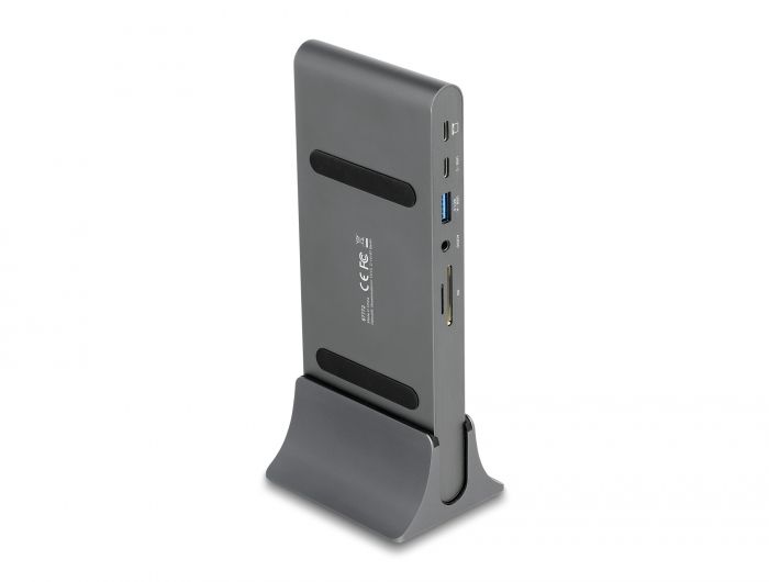DeLock USB Type-C™ DP 1.4 Docking Station Triple 4K Display - HDMI / DisplayPort / USB / LAN / SD / PD 3.0 Grey
