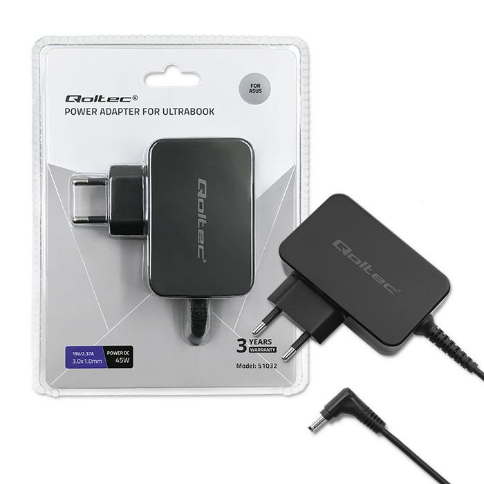 Qoltec 45W Power Adapter for Asus Black