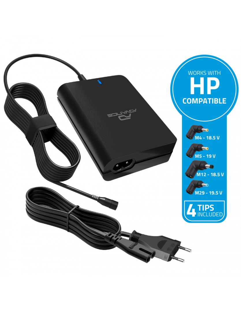 Advance PowerUp Universal Charger for HP Laptops 90W Black