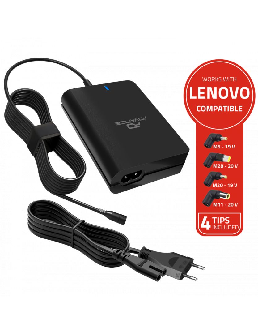 Advance PowerUp Universal Charger for Lenovo Laptops 90W Black