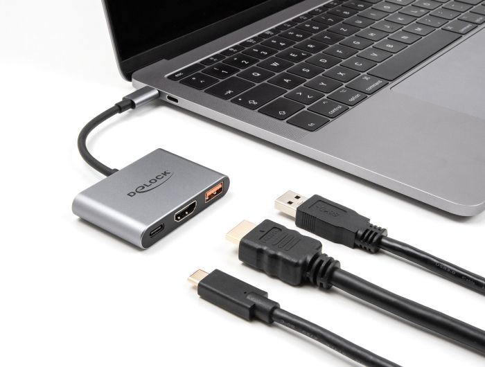 DeLock USB Type-C Adapter to HDMI 4K 30Hz with USB Type-A and USB Type-C PD 2.0 90 W