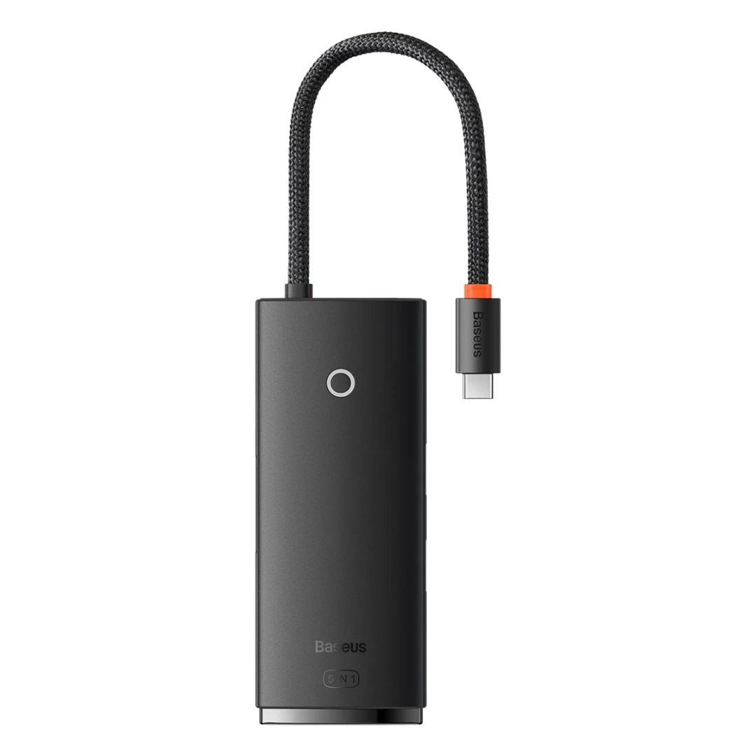 Baseus Lite Series 5 in 1 Type C To HDMI + USB3.0 x3 + Type C PD Port Black