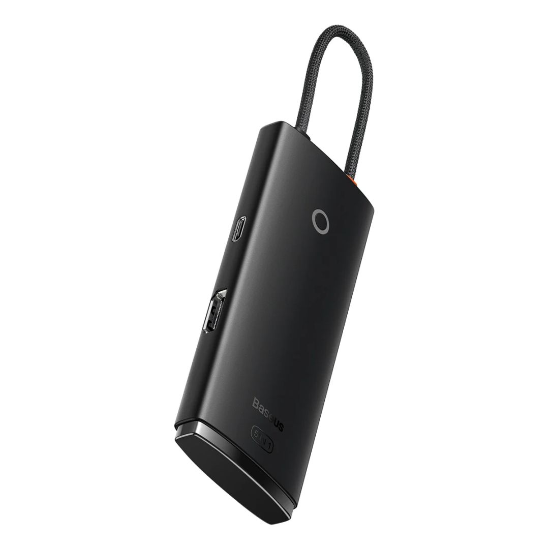 Baseus Lite Series 5 in 1 Type C To HDMI + USB3.0 x3 + Type C PD Port Black