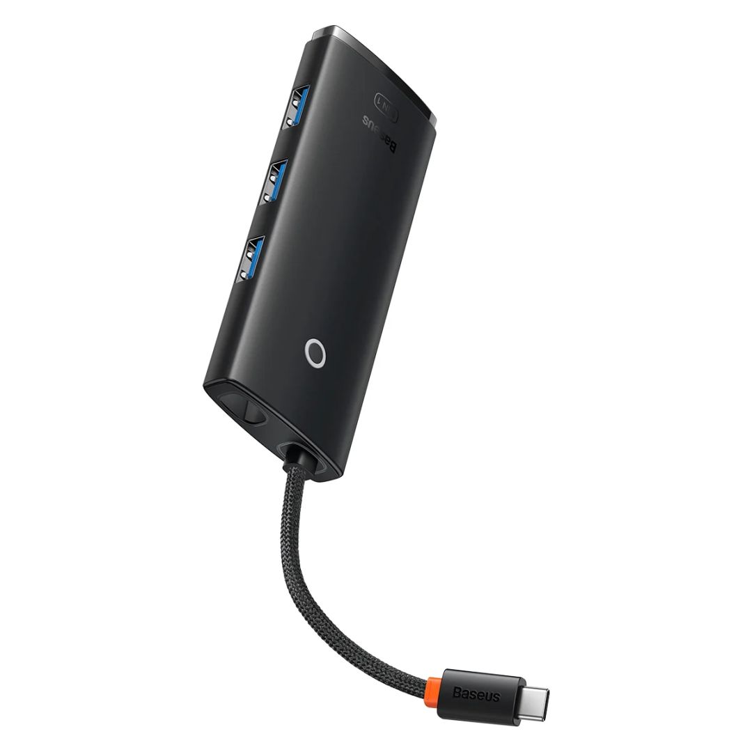 Baseus Lite Series 5 in 1 Type C To HDMI + USB3.0 x3 + Type C PD Port Black