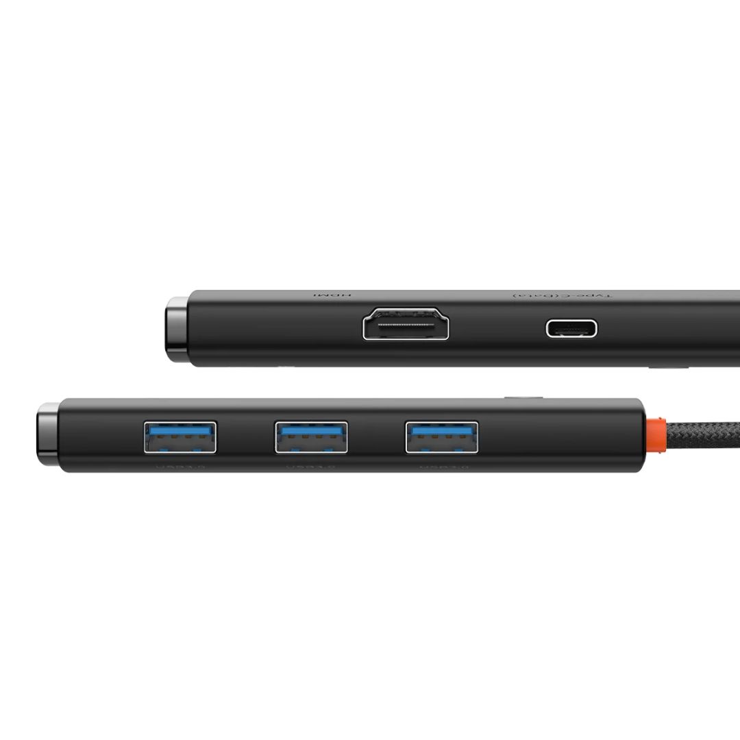 Baseus Lite Series 5 in 1 Type C To HDMI + USB3.0 x3 + Type C PD Port Black