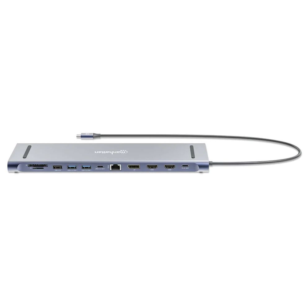Manhattan USB-C PD 12-in-1 Triple Monitor 4K Docking Station / Multiport Hub