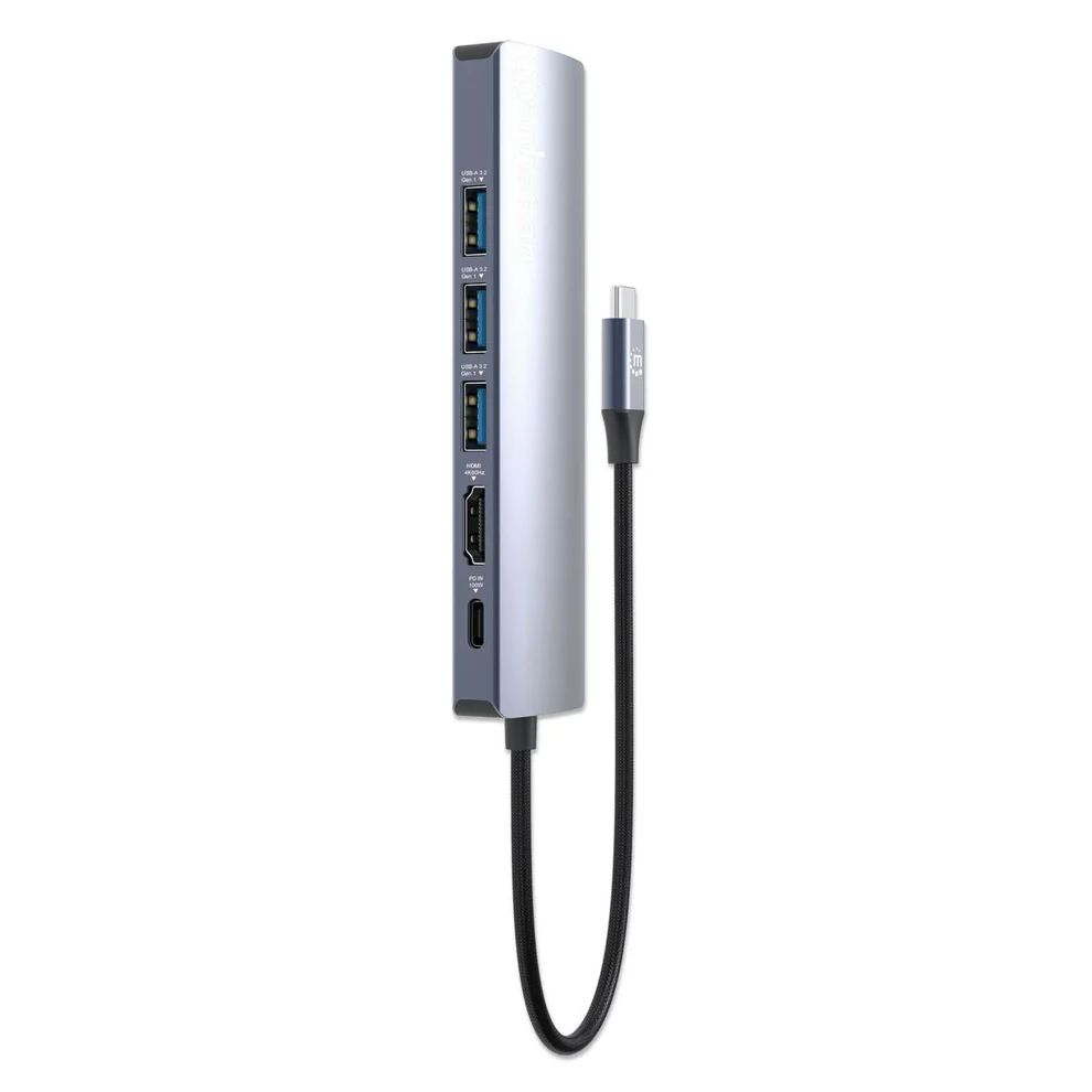 Manhattan USB-C PD 6-in-1 4K Docking Station / Multiport Hub
